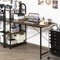 Costway 48'' Reversible Computer Desk Writing Table Workstation w/ Storage Shelf Black\Brown